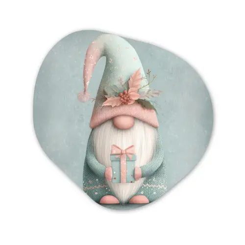 Kerstgnome - Cadeau - Groen Wandcirkel Organisch Forex 3mm klein -3d
