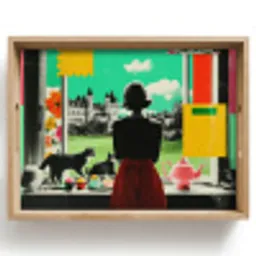 Vrouw - Keuken - Katten - Doorkijk Dienblad Rechthoek middel -z3d_shopping
