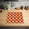 Geometrisch - Retro - Oranje Inductie beschermer vinyl 3mm middel 274 -sfeer5