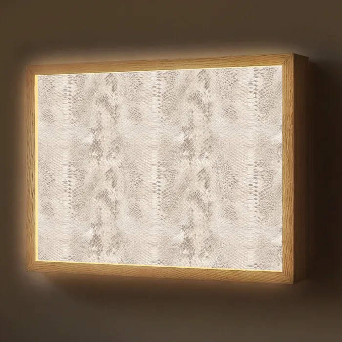 Slang - Patroon - Beige Light Box met batterij (Wandlamp) middel 907 -z3d_website