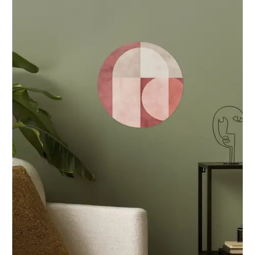 Figuren - Abstract - Roze Wandcirkel behangsticker klein -sfeer2
