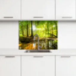 Bos - Landschap - Water - Bomen - Zon - Groen - Natuur keuken achterwand 2 middel -3d