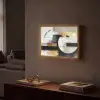 Abstract - Goud - Zilver - Vormen - Aesthetic Light Box met batterij (Wandlamp) middel -sfeer1