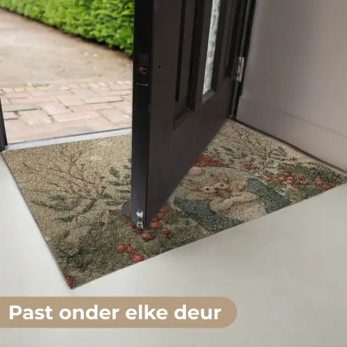 Kerstgnome - Konijntjes - Kleurrijk Deurmat klein -USP_NL