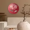 Sierlijk - Bloem - Roze - Glazen Wandcirkel plexiglas klein -sfeer1