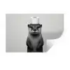 Otter - WC rol - Zwart - Wit Muursticker klein -3d