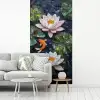Glasstukjes - Leliebladeren - Vis - Oranje fotobehang vinyl groot -woonkamer