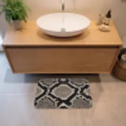 Slangenleer - Patroon - Beige Badmat klein -sfeer1