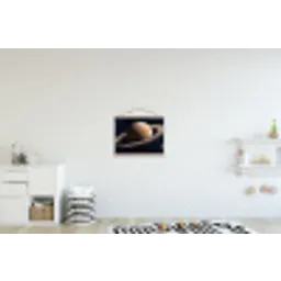 Planeten - Saturnus - Ruimte textielposter latten blank klein -kinderkamer