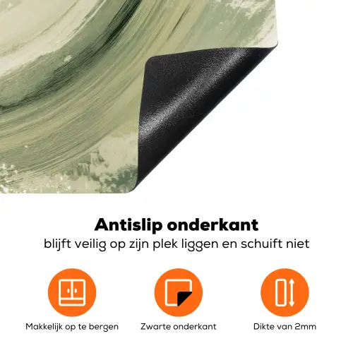 Abstract - Penseelstreken - Golven - Groen Inductie beschermer vinyl 3mm klein -zzzzzzz-td-onderkant
