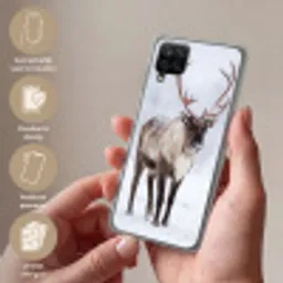 Rendier - Gewei - Toendra - Sneeuw - Wild Telefoonhoesje Samsung Galaxy A12 klein -sfeer3_NL