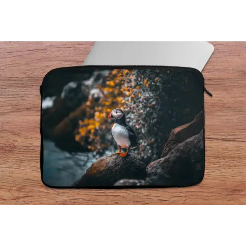 Papegaai - Vogel - Rots - Wit laptophoes neopreen klein -tafel