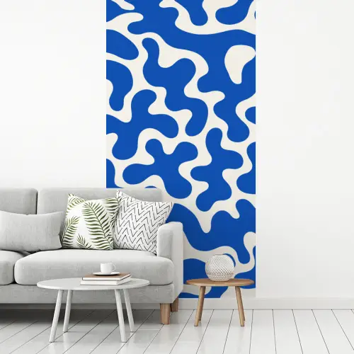 Vormen - Abstract - Blauw - Golven fotobehang vinyl groot -woonkamer