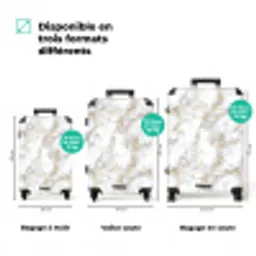 Gouden aders - Marmer - Wit NBS - Handbagage koffer - Volwassenen Unisex middel zzzzzzVergelijking_3FR
