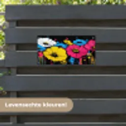Graffiti - Bloemen - Kleur tuinposter los doek klein -sfeer3