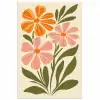 Minimalistisch - Bloemen - Bladeren - Roze poster papier middel -3d
