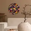 Warm - Patroon - Penseel - Viooltjes Wandcirkel plexiglas klein 852 -sfeer1