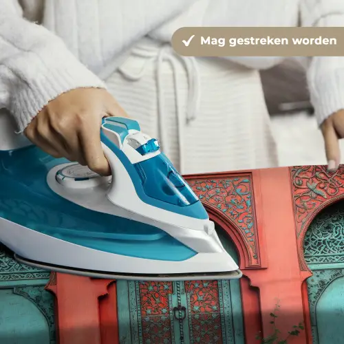 Lantaarn - Deur - Turquoise Wandkleed katoen klein -sfeer9