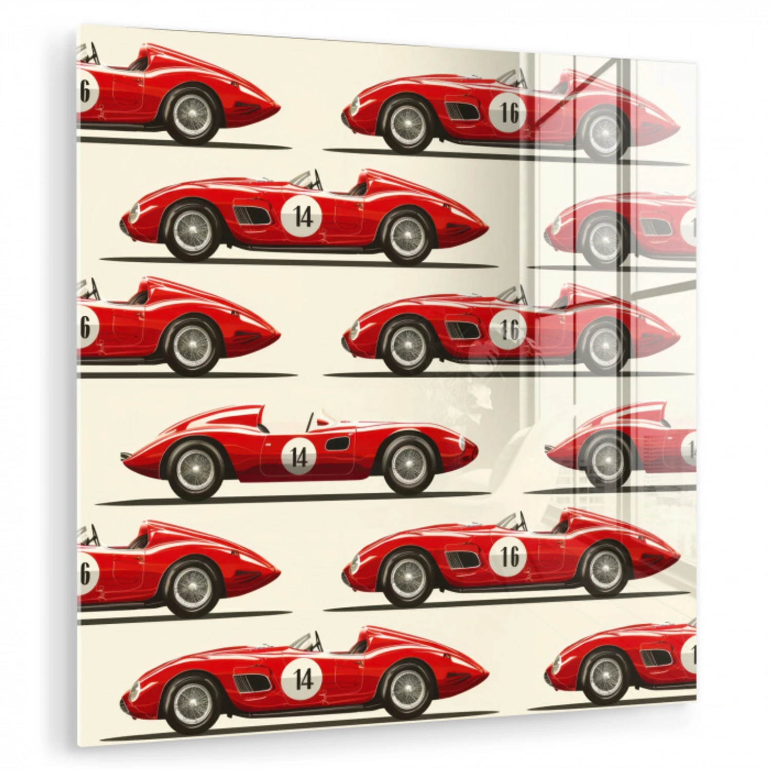 Raceauto - Retro - Rood plexiglas 5mm klein 11 -zzzproduct_nieuw