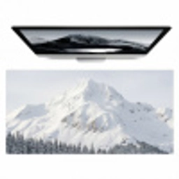 Berg - Sneeuw - Winter - Natuur - Wit Muismat XXL klein -zzz3d