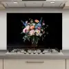 Pastel - Bloemen - Glazen - Vaas keuken achterwand spatscherm klein -3d_website