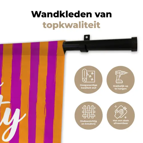 Modern - Hello - Oranje Wandkleed katoen klein -sfeer2
