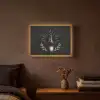 Champagnefles - Lauriertakken - Zwarte achtergrond Light Box met batterij (Wandlamp) middel -sfeer4