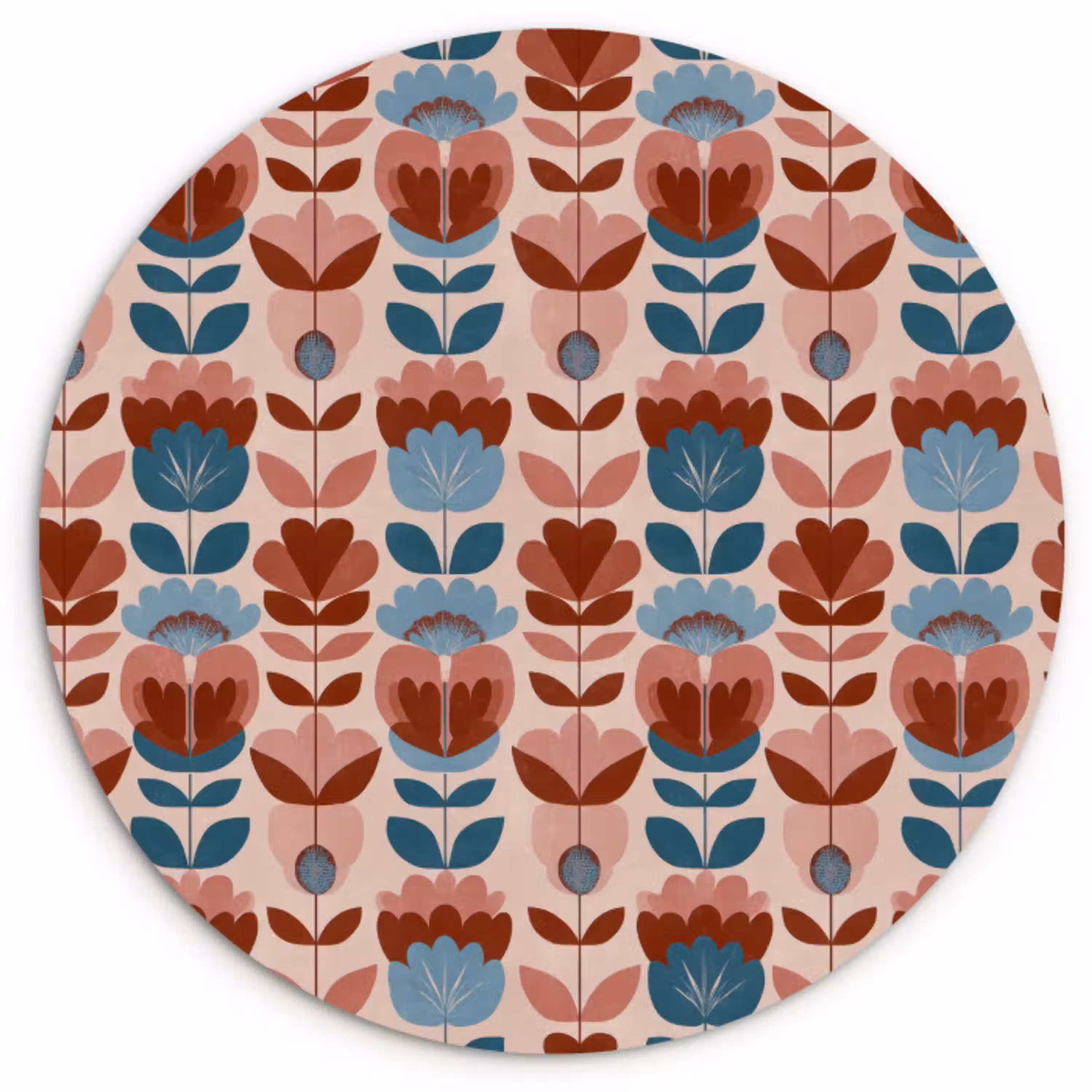 Vintage - Motief - Kleurrijk Wandcirkel kunststof plaat 5mm dik klein 188 -3d