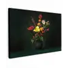 Bloemen - Vaas - Zwart Tuinposter op houten frame 2 cm dik klein -3d