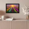 Tulpenveld - Zonsondergang - Kleurrijk fotolijst zwart zonder passe partout klein -sfeer5