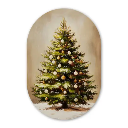 Kerst - Sfeer - Groen Wandcirkel Ovaal Forex klein -3d