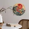 Koi - Zee - Golven - Zon Wandcirkel behangsticker klein -sfeer3
