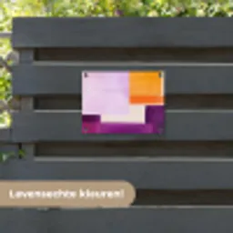 Vlakken - Abstract - Rechthoekig - Oranje tuinposter los doek klein -sfeer3