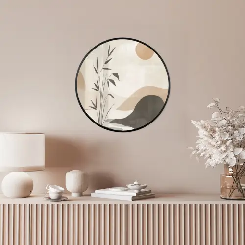 Japandi - Landschap - Beige Fotolijst rond zonder passe partout klein -sfeer3