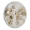 Abstracte vierkanten - Aardetonen - Mistig Akoestische PET Vilt - Rond klein -3d