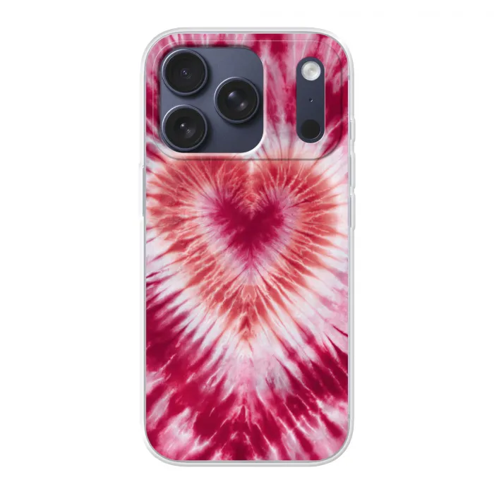 Hartvorm - Roze - Tie dye Telefoonhoesje iPhone 17 Pro klein -3d