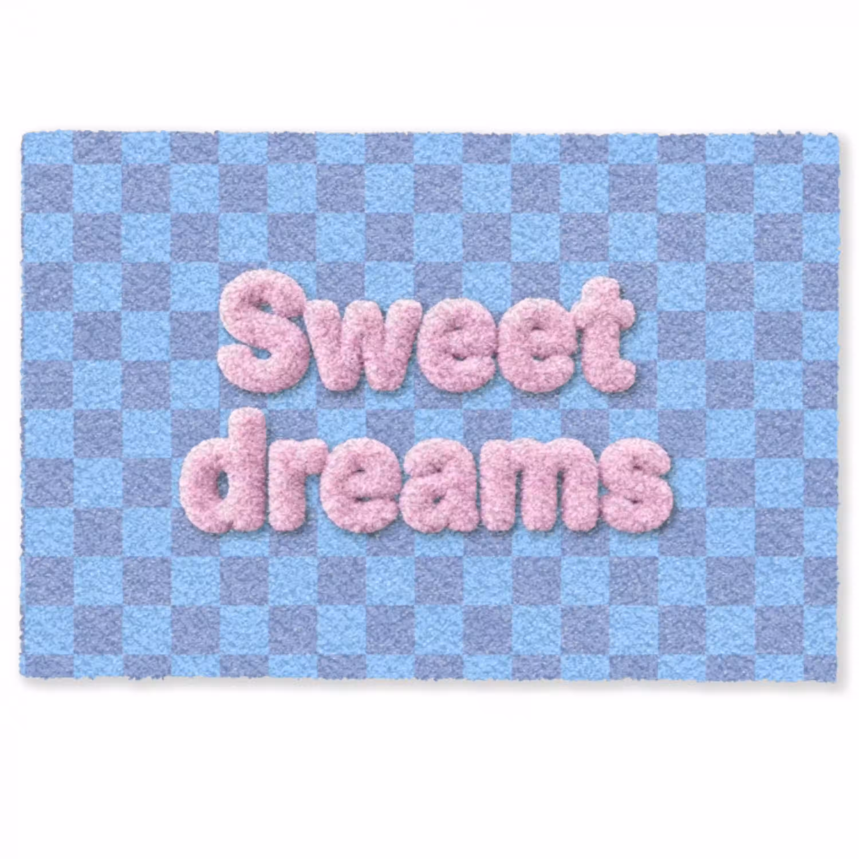 Sweet dreams - Vierkanten - Roze - Blauw Deurmat klein -zkaufland3d