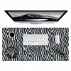 Zebra - Patroon - Blauw - Beige Muismat XXL klein 681 -3d
