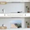 Boot - Zandstrand - Zee keuken achterwand spatscherm klein -voor_na_NL