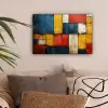 Vintage - Kunst - Blauw - Rood - Modern canvas 2cm klein -sfeer1