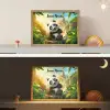Panda - Wilde dieren - Jungle - Jongens - Kinderen Light Box met batterij (Wandlamp kind) middel -sfeer3_kind