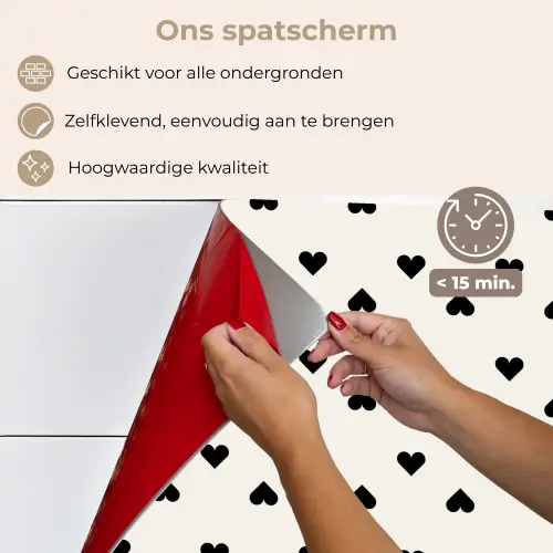 Vet - Liefde - Wit - Zwart keuken achterwand spatscherm klein 900 -spatscherm_NL