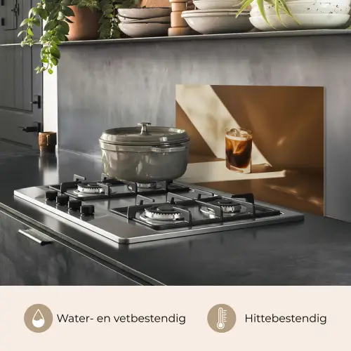 Glas - Ijskoffie - Schaduw - Bruin keuken achterwand spatscherm klein -usp_NL