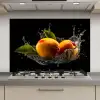 Mango - Fruit - Water - Zwart - Bladeren keuken achterwand spatscherm klein -3d_website