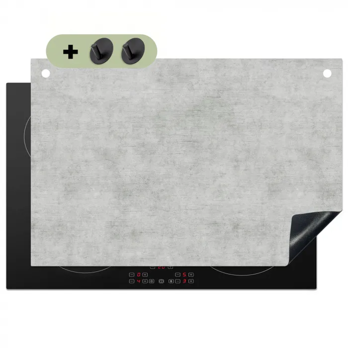 Beton - Grijs - Industrieel - Patroon Inductie beschemer met haakjes klein 777 -3d