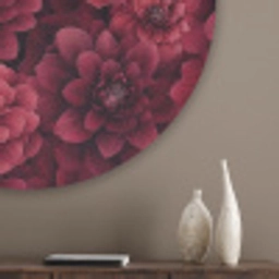 Dahlias - Bloemen - Rood Akoestische PET Vilt - Rond klein 838 -sfeer5_closeup