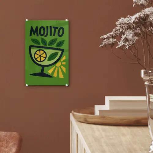 Mojito - Cocktail - Citroen - Groen plexiglas 5mm klein -sfeer5