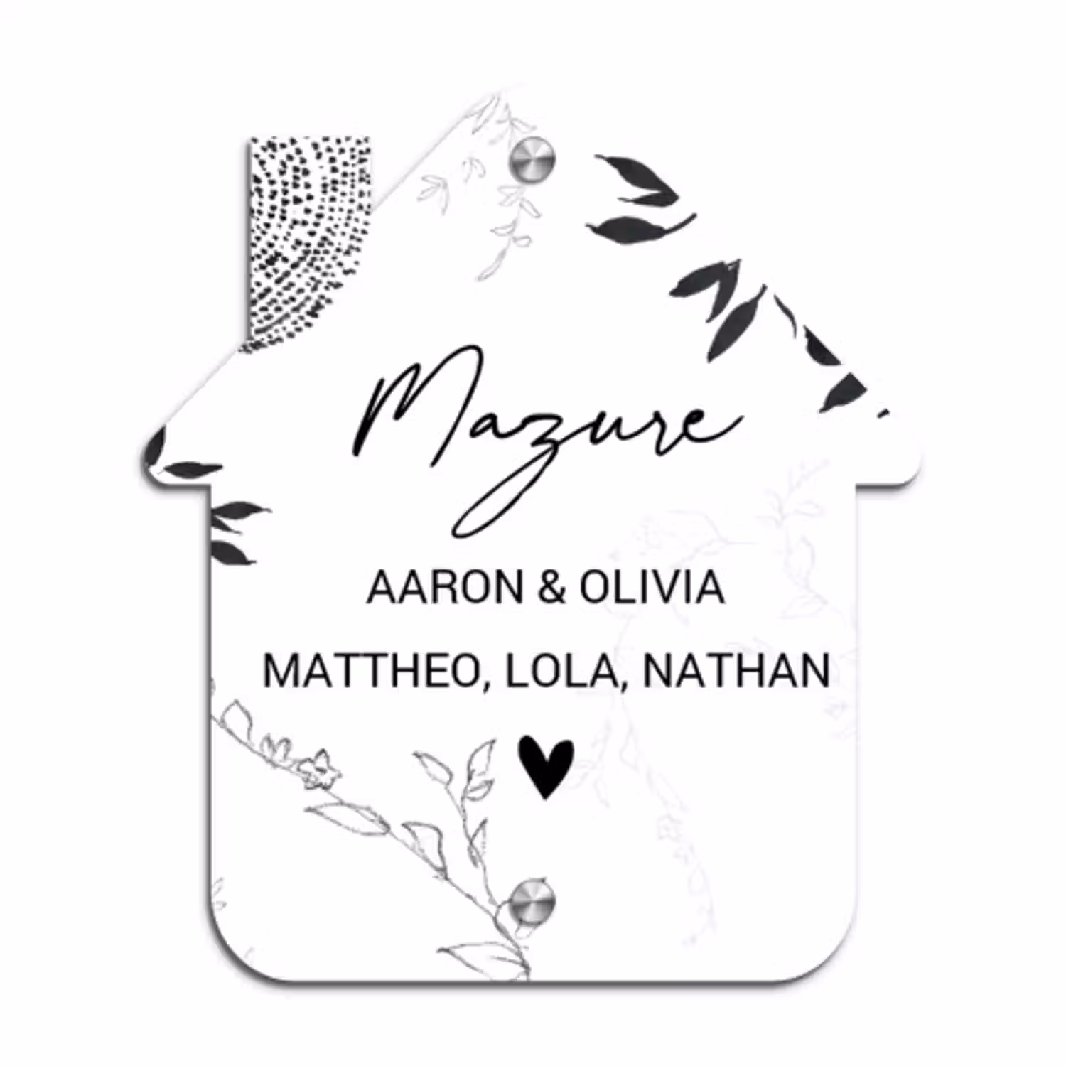 Plaque Numéro Maison En Forme De Maison - Fleuri