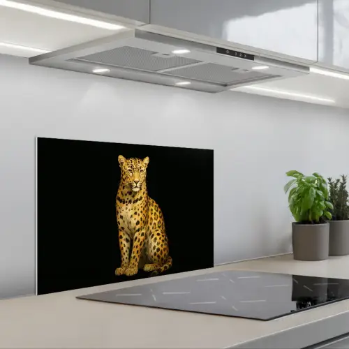 Panter - Realistisch - Bruin keuken achterwand spatscherm klein -3d_schuin