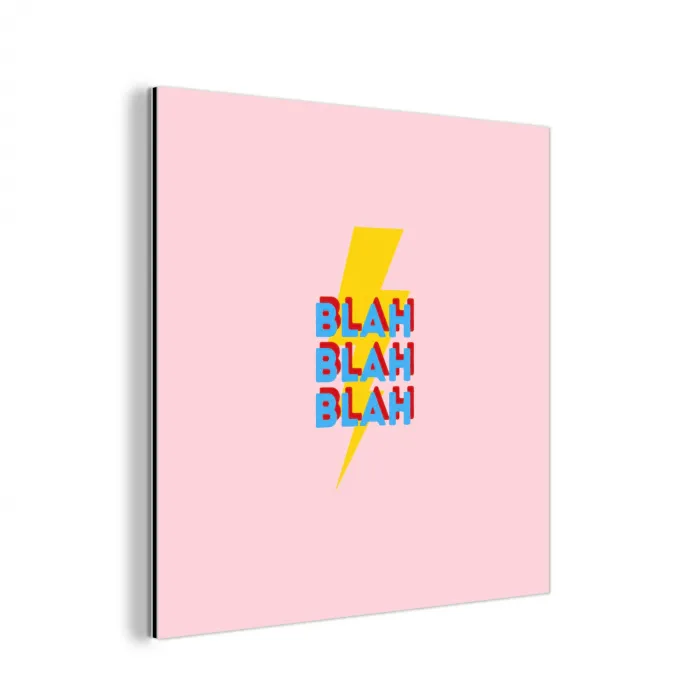 Blah - Bliksem - Roze aluminium wit klein -3d